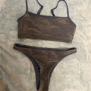 Aerie Glittering Dark Bikini Set